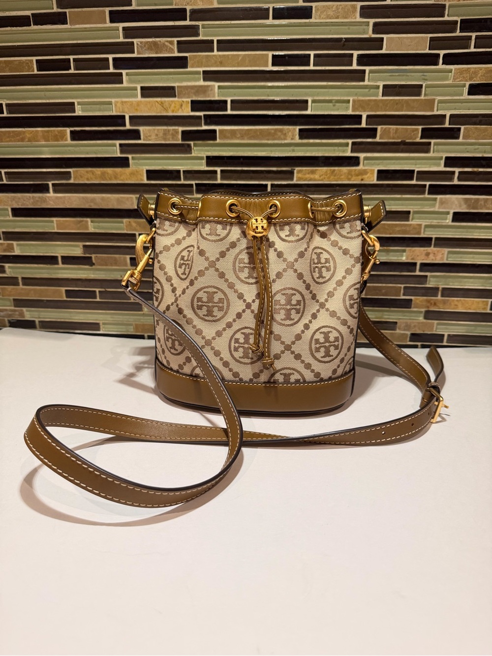 Tory Burch T Monogram Jacquard Bucket Bag